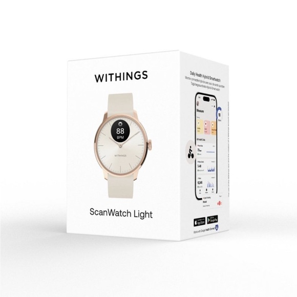 WITHINGS NWT scanwatch hybrid smartwatch -light sand -30 day battery life - Picture 8 of 16